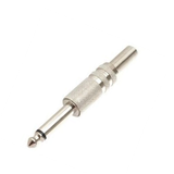 Plug 6.3 mm Mono para Extensión Metálico con Sujeta Cable