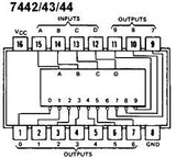 74LS42 TTL Decodificador BCD a Decimal de 4 a 10 Líneas