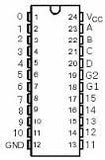 74LS154 TTL Decodificador y Demultiplexor de 4 a 16 líneas