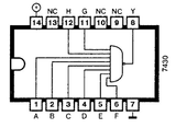 74LS30 TTL Compuerta NAND de 8 Entradas