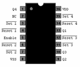 CD4044 CMOS Cuatro Compuertas NAND R/S Latch