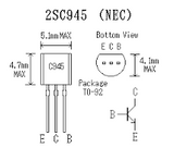 Transistor KSC945Y Pequeña Señal = 2SC945