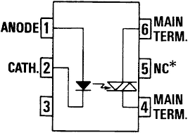 MOC3021 Optoacoplador De Fase Aleatoria 400V 15mA