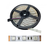 Tira de LEDs 5050 Semiexterior RGB 300 LEDs con Controlador y Fuente PCB Blanco