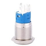 Switch Push 3A 12V - 24V V 1 Polo, 2 Tiros (NA/NC) Redondo Metálico Iluminado