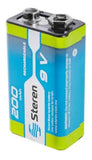 Batería Recargable 9 V 200 mA NiMh Steren BAT-NM-9V