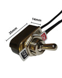 Switch Palanca 6A/125V 3A/250V 1 Polo, 1 Tiro, 2 Posiciones Enclave (ON-OFF) con Cable