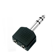 Adaptador "Y" Plug 6.3 mm Estéreo a 2 Jack 3.5 mm Estéreo
