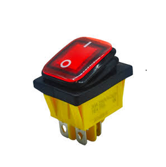 Switch Balancín 30A/250V 2 Polos, 1 Tiros, 2 Posiciones Enclave (ON-OFF) Rectangular Iluminado