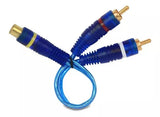 Cable "Y" 0.34 m Jack RCA a 2 Plug RCA Transparente Azul