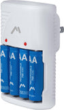 Cargador de Baterías Recargables AA, AAA y 9 V Ni-Cd y Ni-Mh con 4 Baterías AA