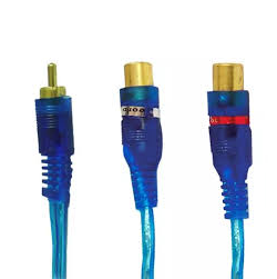 Cable "Y" 0.34 m Plug RCA a 2 Jack RCA Transparente