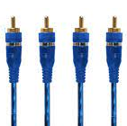 Cable 4.5 m 2 Plug RCA a 2 Plug RCA Azul con Mylar DXR 080-112