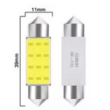 Foco Automotriz 3.9 cm Festoon 12 V de 12 Leds  Blanco Frío