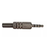 Plug 3.5 mm 3 Bandas para Extensión Metálico Plateado con Protector de Cable