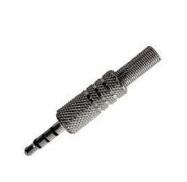 Plug 3.5 mm 3 Bandas para Extensión Metálico Plateado con Protector de Cable