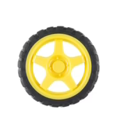 Llanta de Plástico para Motor Reductor 25 mm X 60 mm Amarilla