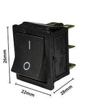 Switch Balancín 20A/125V 15A/250V  2 Polos, 2 Tiros, 2 Posiciones Enclave (ON-ON) Rectangular Negro 835-080