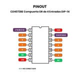 CD4072 CMOS Dos Compuertas OR con 4 Entradas