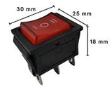 Switch Balancín 30A/125V 16A/250V 2 Polos, 2 Tiros, 3 Posiciones Enclave (ON-OFF-ON) Rectangular Iluminado
