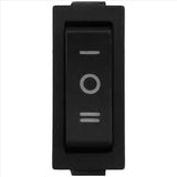 Switch Balancín 20A/125V 15A/250V 1 Polo, 2 Tiros, 3 Posiciones Momentáneo (ON-OFF-ON) Rectangular Negro SW-128