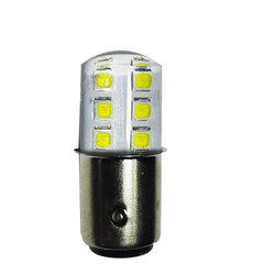 Foco Automotriz Bayoneta 1157 2 Filamentos 12 V de 12 LEDs 2835 Intermitente/Fijo Patas Disparejas Blanco Frío