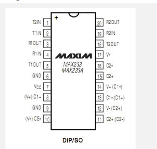 Max233cpp Circuit MAX233CPP manejador y receptor de 5 v rs-232 rs232 multicanal ...