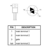 Triac 8 A 600 V TO220 BT137-600E