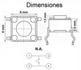 Switch Push Mini sin Base 4 Pines 1.5 mm