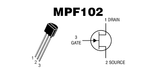 Transistor MPF102 FET Pequeña Señal CH-N 25 V 10 mA