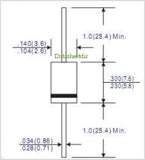 Diodo P6KE200A TVS Unidireccional 171 V 2.40 A