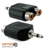 Adaptador "Y"  Plug 3.5 mm Mono a 2 Jack RCA