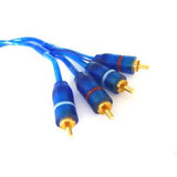 Cable 6 m 2 Plug RCA a 2 Plug RCA Azul con Mylar DXR 080-125