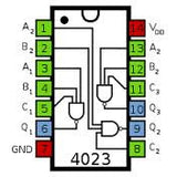 CD4023 CMOS Tres Compuertas NAND de 3 Entradas