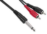 Cable "Y" 1.8 m Plug 6.3 mm Mono a 2 Plug  2R-63MN