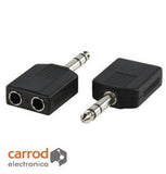 Adaptador "Y" Plug 6.3 mm Estéreo a 2 Jack 6.3 mm Estéreo