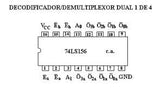 74LS156 TTL Multiplexor Doble 2 Entradas 4 Salidas