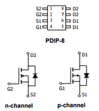 Transistor AOP605 Mosfet DIP CH-N y CH-P 30 V 6 A