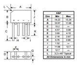 Puente de Diodos KBP208G 2 A 800 V Lineal