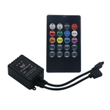Controlador RGB 12-24 V 2 A 3 Canales 17 Niveles con Control Remoto 20 Teclas Audiorítmico