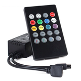 Controlador RGB 12-24 V 2 A 3 Canales 17 Niveles con Control Remoto 20 Teclas Audiorítmico