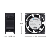 Ventilador Metálico 120 V, 80 mm x 80 mm x 38 mm, 0.18 A VN4-117M