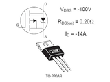 Transistor IRF9530N Mosfet TO220 CH-P 100 V 14 A