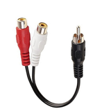Cable "Y" 0.15 m Plug RCA a 2 Jack RCA