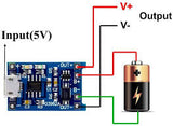 Módulo Cargador Batería de Litio 1 A Micro USB-B 5 V TP4056